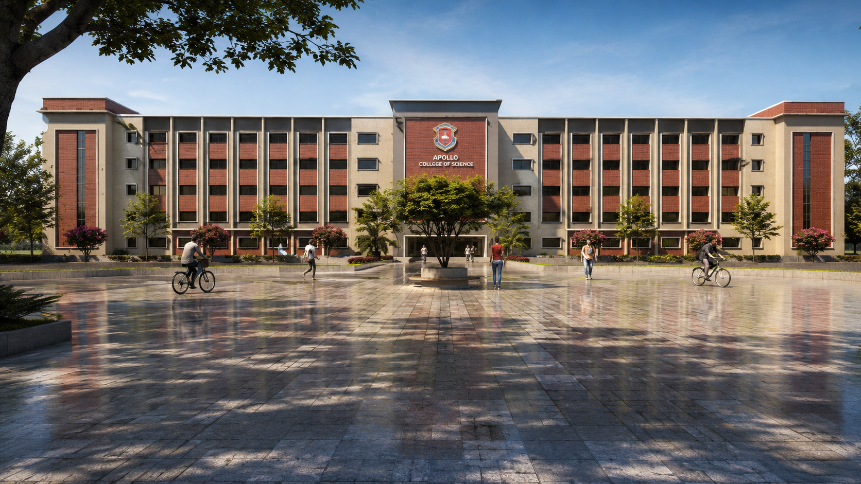 Modern educational campus interior